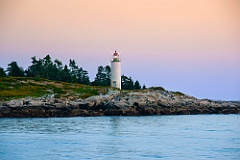 Sunset by Franklin Island Lighthouse Tower in Maine